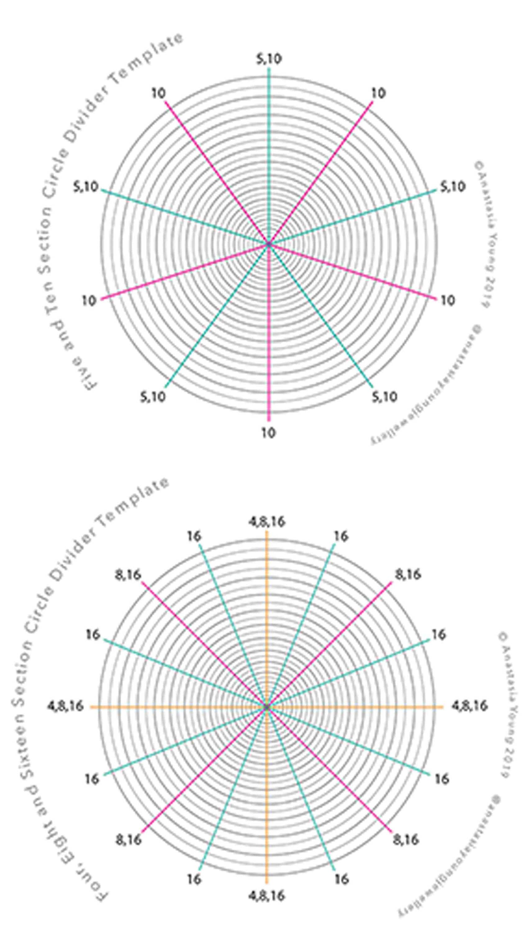 Circle Divider for Rings and Bangles US Letter Colour PDF Etsy