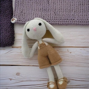 Crochet Bunny  – Stuffed Animal Toy,  Soft Amigurumi Doll, Nursery  Gift for Baby or Toddler, Easter Rabbit Plush, Nursery Decor