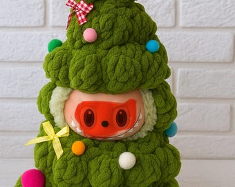 かぎ針編みのクリスマスツリー人形用衣装 - トレンディな人形用服