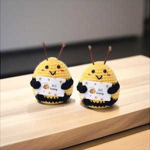 Crochet Bee  Plush Toy –  Amigurumi Bee Stuffed Animal , Cute Desk Decor , Positive Gift , Birthday or Thank You Gift , Best  Friend Present
