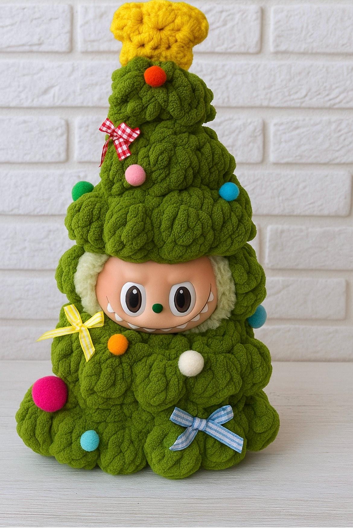 かぎ針編みのクリスマスツリー人形用衣装 - トレンディな人形用服