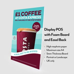 Display POS with Board and Easel Back for Room/Shows/Shop