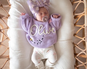 Jersey de punto personalizado con nombre - Regalo para recién nacido