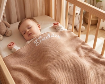 Couverture brodée pour enfant | Couverture personnalisée pour bébé | Couverture avec prénom personnalisé pour nouveau-né I | Cadeau fait main |