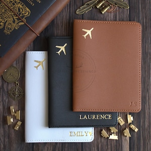 Personalised Passport Cover, Personalized Passport Case, Custom Passport Holder, Leather Passport Wallet, Embossed Travel Organizer Gift