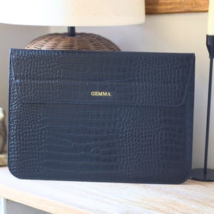Personalised Laptop Sleeve, Custom Leather Laptop Case, Compatible with Macbook, Personalized Laptop Stand Cover, Secure Slim 13 15 inch image 6