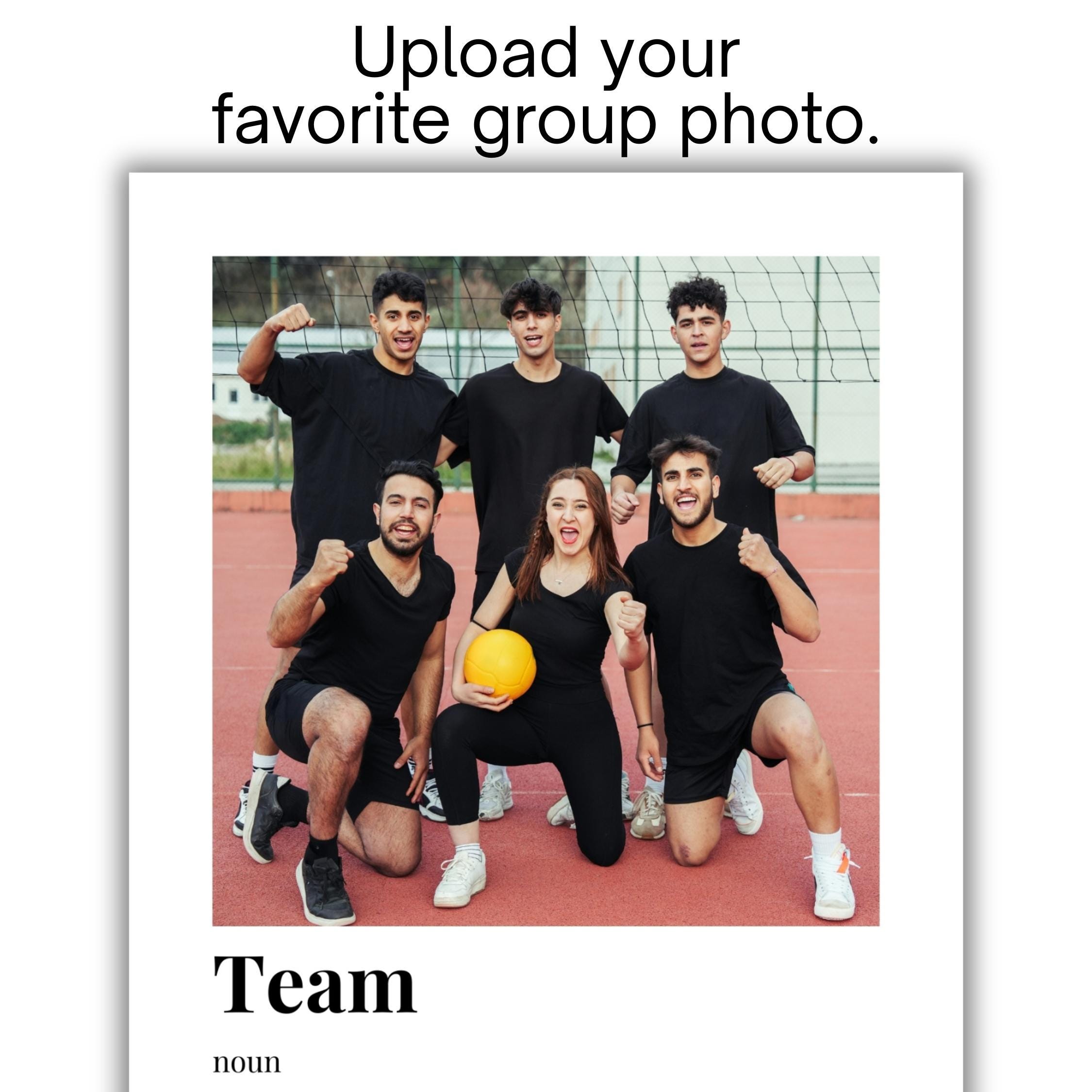Team Photo Reference Team Definition Poster, Personalized Group Photo Print, Teamwork Wall ...