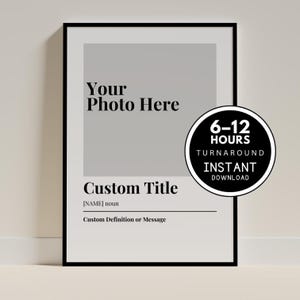 Benutzerdefinierte Foto Definition Druck Personalisierte Name Bedeutung Geschenk Einzigartige Nachricht Poster Minimalistische Wandkunst Digitaler Download