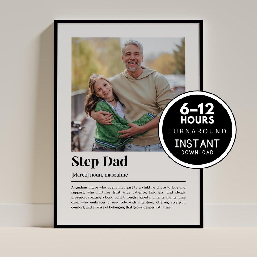 Step Dad Definition Step Dad Definition Print, Personalized Step Dad Photo Poster, Custom ...