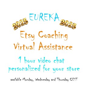 Etsy Coaching Session Virtual Assistance Shop Help 2025 - Video Call Etsy SEO Personalized Shop Critique Mentor Video Chat, Custom Q & A