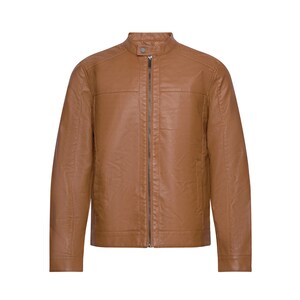 Chaqueta de cuero hecha a mano para hombre, chaqueta de cuero de oveja marrón, chaqueta de cuero de moda para hombre, chaqueta de cuero de cartero para hombre