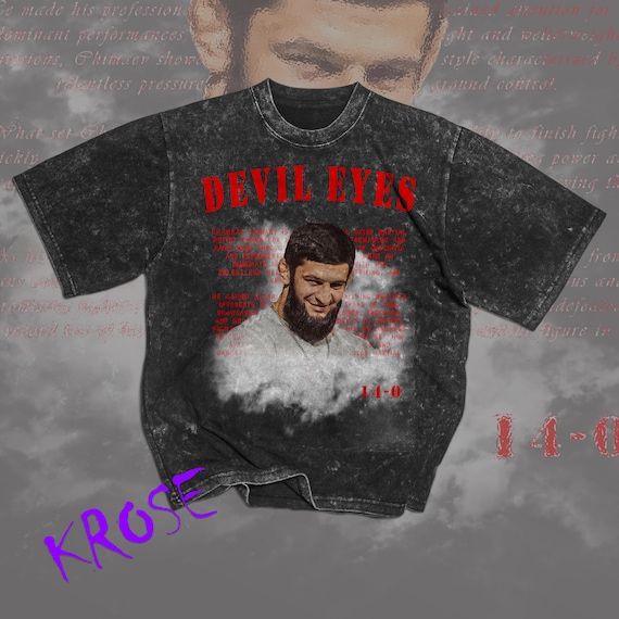 Khamzat Chimaev MMA Fighter T-shirt: the Wolf, Oversize Cotton