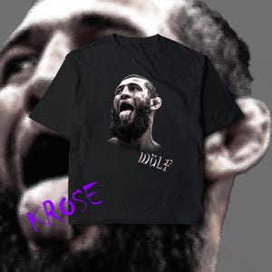 Khamzat Chimaev Desing Custom Shirt | Chimaev The Borz Shirt | 2 colour oversize tee | MMA Fighters shirt | Khamzat T-shirt | MMA fan gift |
