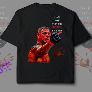 Nate Diaz Desing Custom T-shirt | Nate Diaz Finger | MMA fighters Tee | Diaz Brothers Shirt | Black oversize and Vintage Gray Oversize Shirt