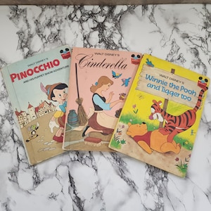 Vintage Disney Hardcover Book Set – Lot of 3 (1973–1975) Walt Disney’s Wonderful World of Reading – Beginner Series