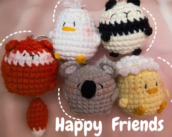 Handmade Amigurumi Animal Keychain – Crochet Plush Bag Charm