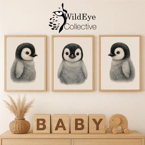 Waddle & Wonder: Baby Penguin Nursery Print