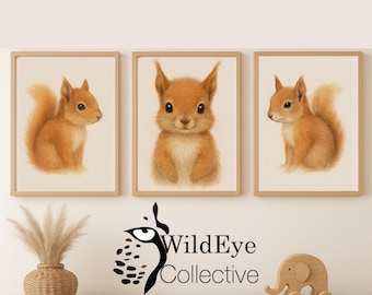Woodland Whimsy: Baby Squirrel Art Print