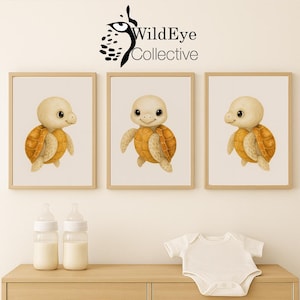 Tiny & Brave: Baby Sea Turtle Nursery Print