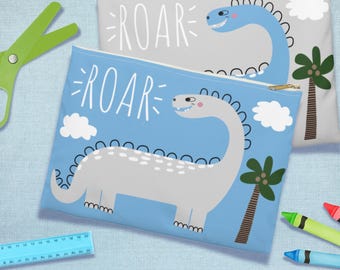 Estuche de lápices de dinosaurios para niños, divertido organizador de útiles escolares