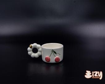 Cherry Ceramic Espresso Cup – Handmade