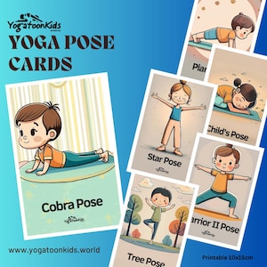 Kids Yoga Pose CARDS-12 Printable PDF Poses -Mindfulness & Movement for Children