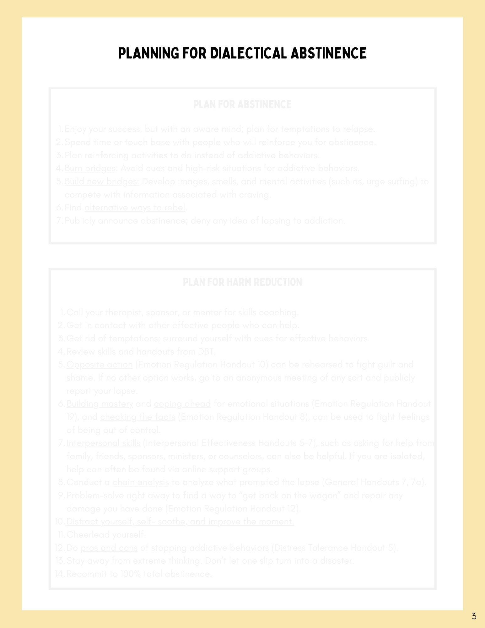 Redesigned DBT Addiction Module Therapy Handout - Etsy