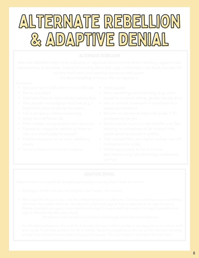 Redesigned DBT Addiction Module Therapy Handout - Etsy