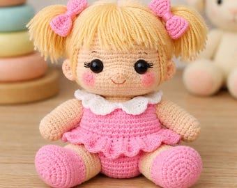 Pastel Amigurumi Doll Crochet Pattern | Chibi Girl Stuffed Toy Tutorial (PDF Guide)