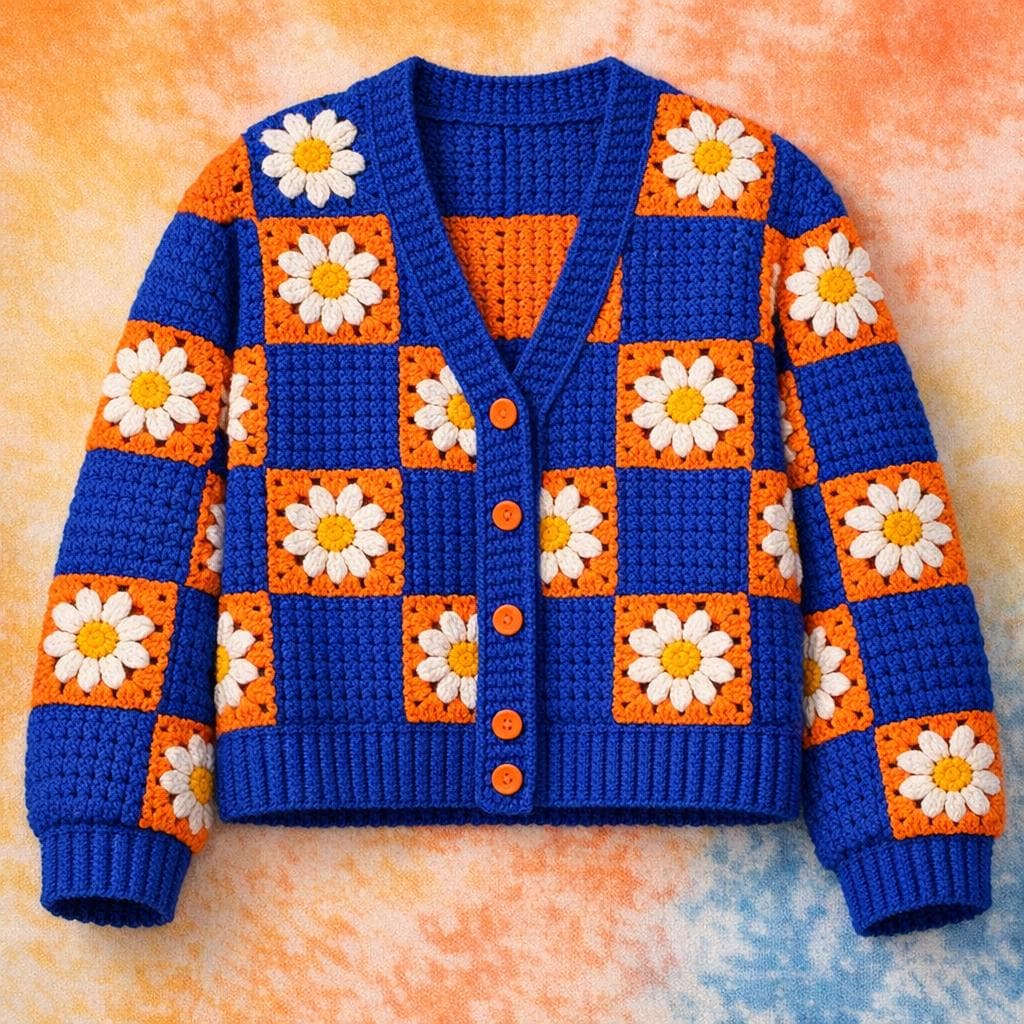 70s Floral Cardigan - Etsy
