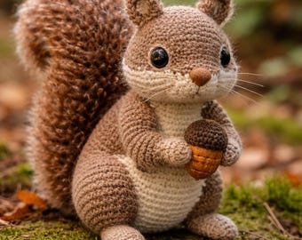 Realistic Squirrel Crochet Pattern | Amigurumi Woodland Animal PDF Tutorial (Digital Download)