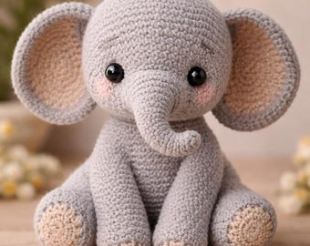 Baby Elephant Crochet Pattern | Amigurumi Animal Tutorial (Digital PDF Download)