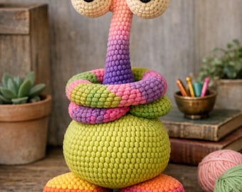 Textured Bobble Alien Crochet Pattern: Amigurumi Space Creature DIY Tutorial (PDF)