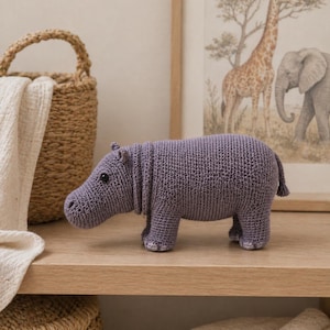 Virkmönster för en realistisk flodhäst | Verklighetstrogen amigurumi-handledning (PDF-nedladdning)