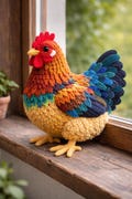 Realistic Rooster Pattern - Crochet Farmhouse Amigurumi Bird PDF Download (English,German)