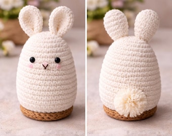 Modern Amigurumi Bunny Egg Cozy Crochet Pattern | Minimalist Easter Decor (PDF Download)