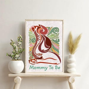 Mama Zu sein | Schwangerschaft Kunst | mommy to be Digitaldruck | Boho Mutterschafts Poster Babypartygeschenk | druckbare Mutter Dekor | neue Mama Kunstwerk