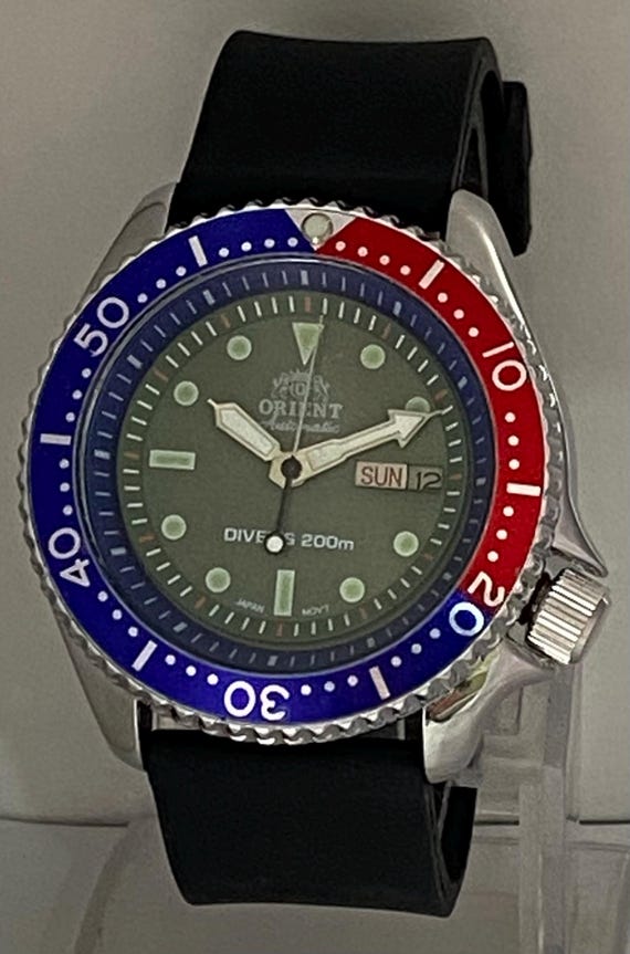 Refurbished Orient Diver Style Automatic Green Di… - image 2