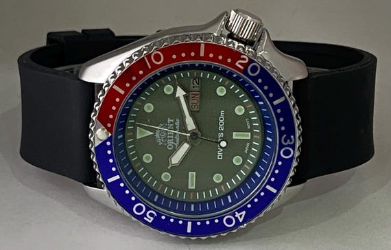 Refurbished Orient Diver Style Automatic Green Di… - image 4
