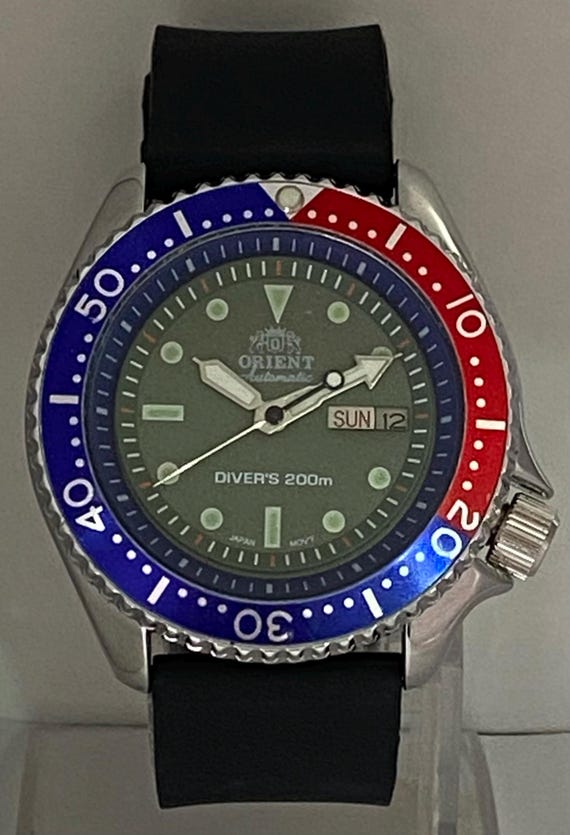 Refurbished Orient Diver Style Automatic Green Di… - image 3