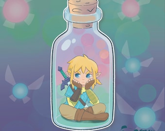 Breath of the Wild / Sparkly Link Sticker / Gamer Sticker / The legend of Zelda / Cute Sticker