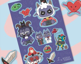 Cult of the Lamb Sticker Sheet / Indie Gamer Stickers / 9 stickers / Cute Sticker / Waterproof vinyl