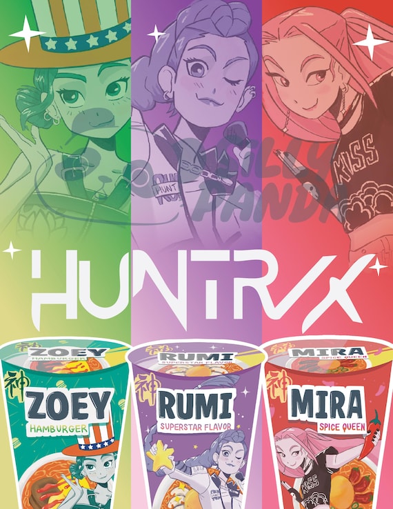 Huntrx Ramen Poster/ Rumi Zoey Mira/ KPOP Demon Hunters / Digital