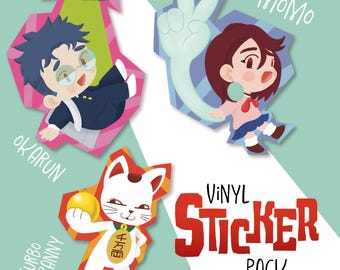 Dandadan Fan Art Stickers / Okarun / Mono /Turbo Granny / Sticker Set / Vinyl Stickers