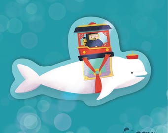 Dave the Diver Sticker / Sparkly Beluga Taxi Sticker / Gamer Sticker / Vinyl Waterproof Sticker