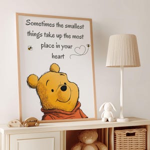 Winnie the Pooh Nursery Prints | Classic Baby Room | Winnie the Pooh Quote Print, Heartfelt Nursery Wall Art, Baby Room Poster