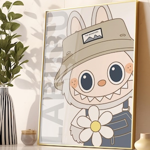 Farmer Labubu Poster, Labubu The Monster Decor, Labubu Wall Art, Modern Wall Decor, Home Decor, Digital Download Print