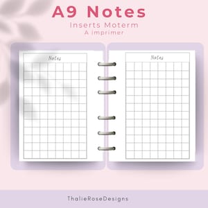 A9 diary refill, Moterm notes pages, printable insert, PDF download, A9 diary insert, planner pages