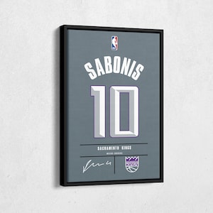 Domantas Sabonis Jersey Art Sacramento Kings NBA Wall Art Home Decor Hand Made Poster Canvas Print