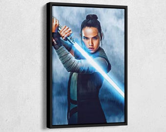 Rey Skywalker Poster Star Wars Painting Wall Art Home Decor Hand Made Poster Canvas Print